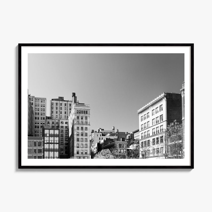 East Village, New York Photo Poster, framed poster mockup, white border