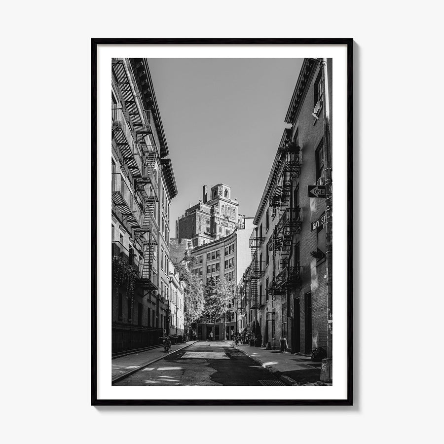 East Village, New York Photo Poster, framed poster mockup, white border
