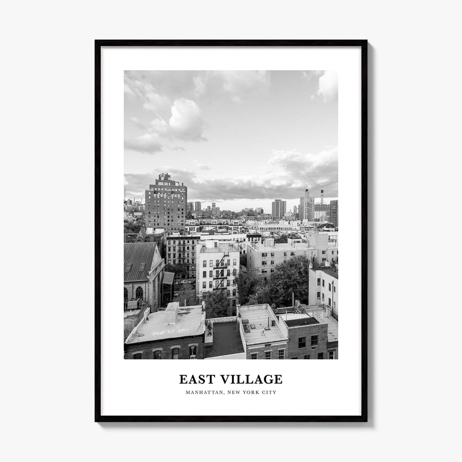 East Village, New York Classic Poster, framed poster mockup