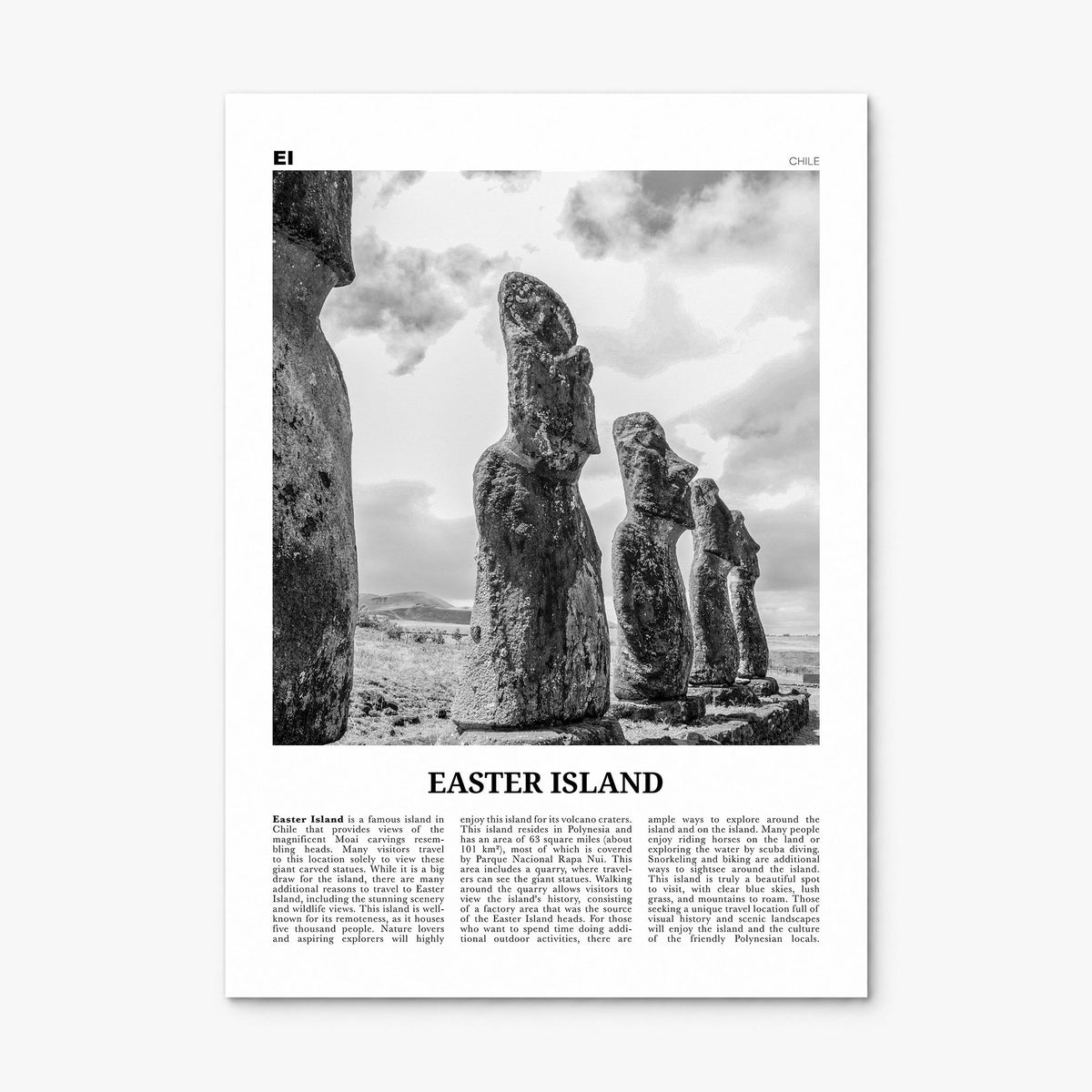Easter Island Newspaper Poster, print only (unframed)