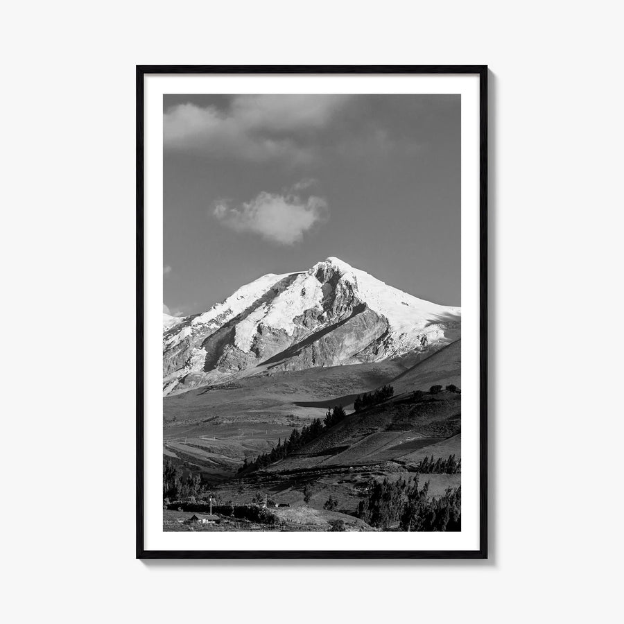 Ecuador black & white photo poster of South America – vertical wall art, unframed print shown in interior mockup