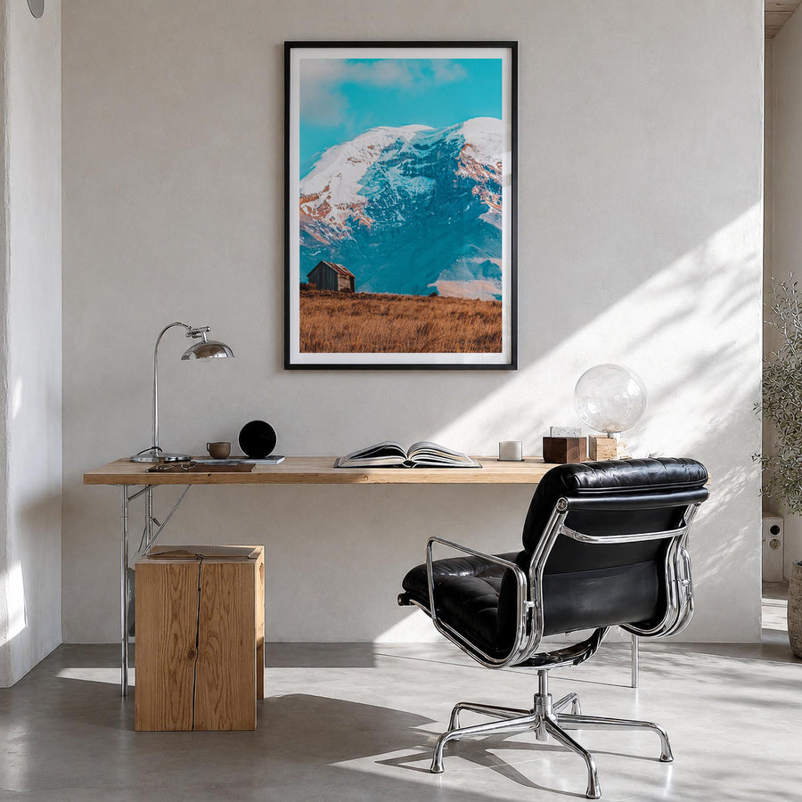 Ecuador no. 1 colorful photo poster of South America – vertical wall art in black wood frame with white border, hanging on wa