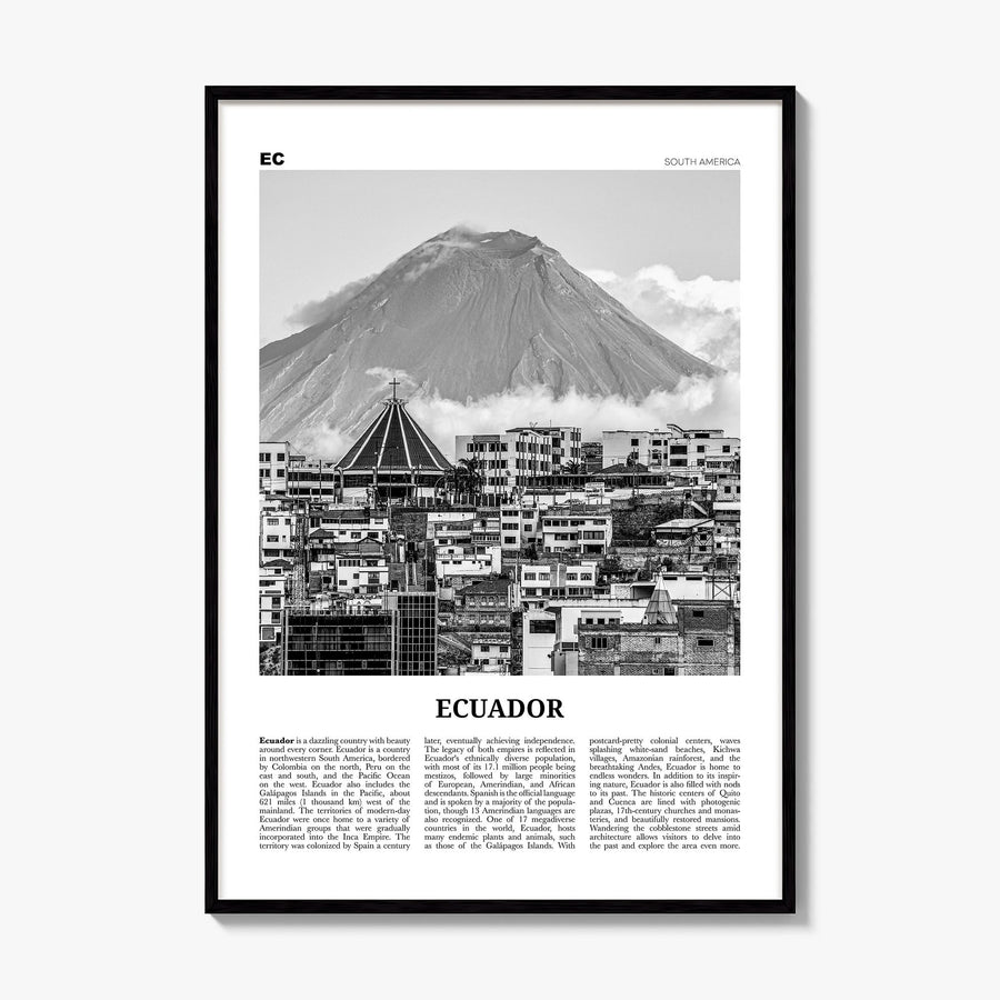 Ecuador Newspaper No 1 Poster, framed poster mockup