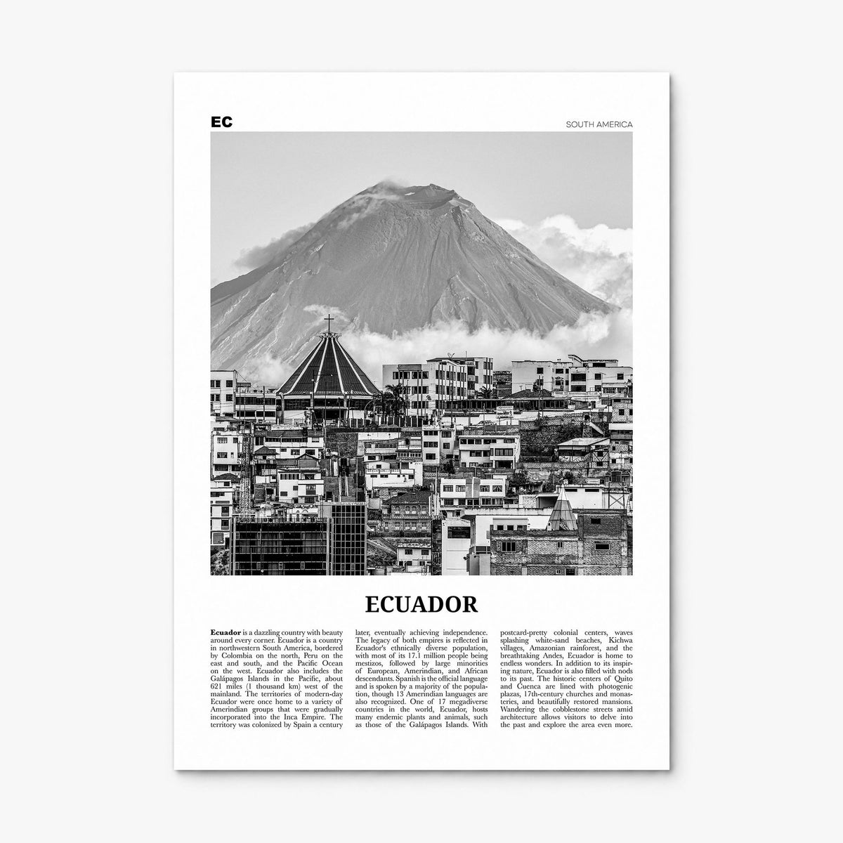 Ecuador Newspaper No 1 Poster, print only (unframed)