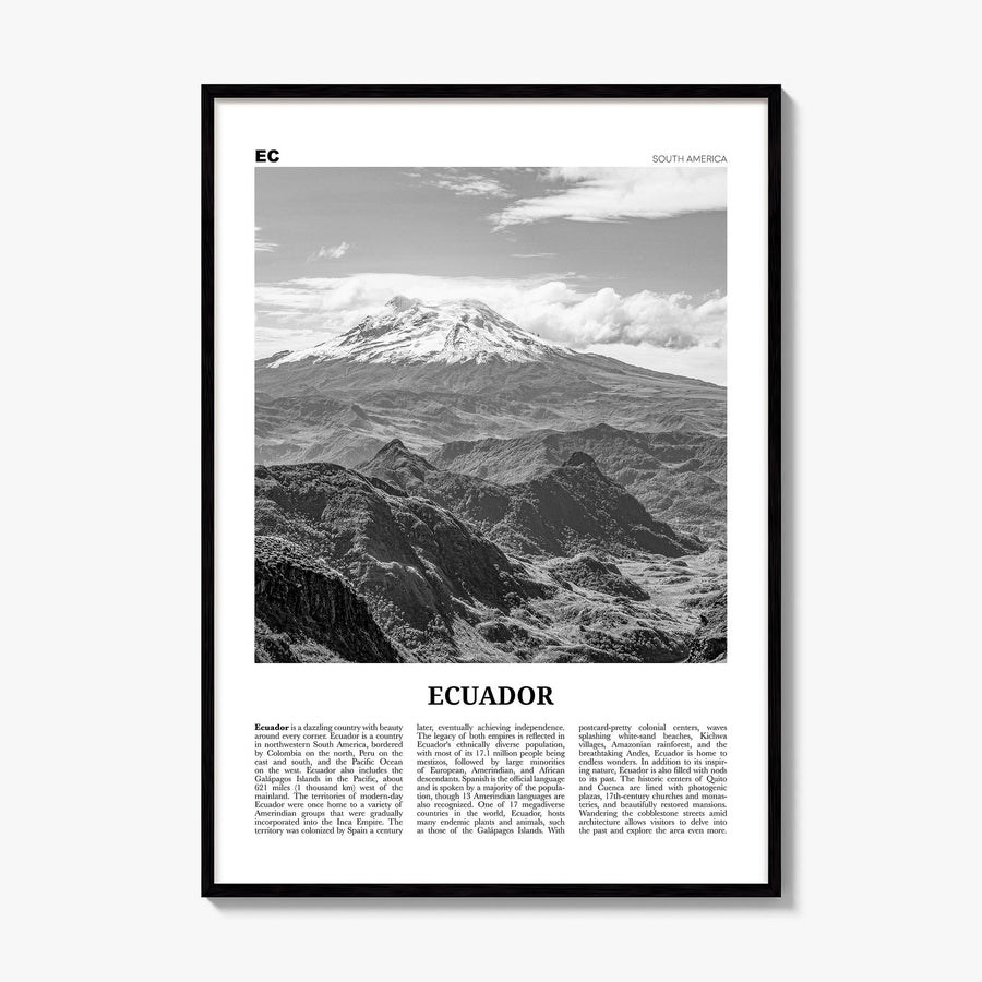Ecuador Newspaper No 2 Poster, framed poster mockup