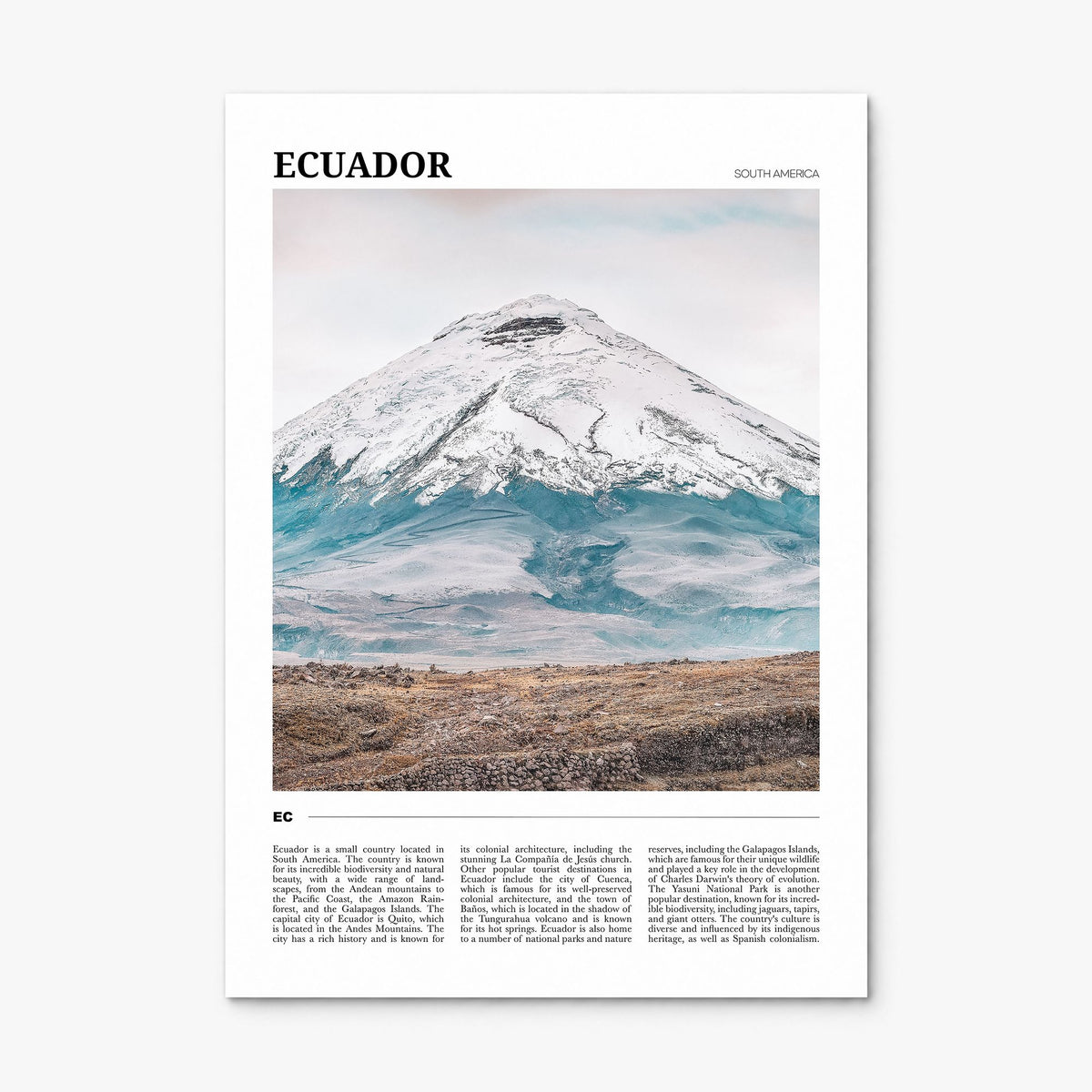 Ecuador Travel Poster, print only (unframed)