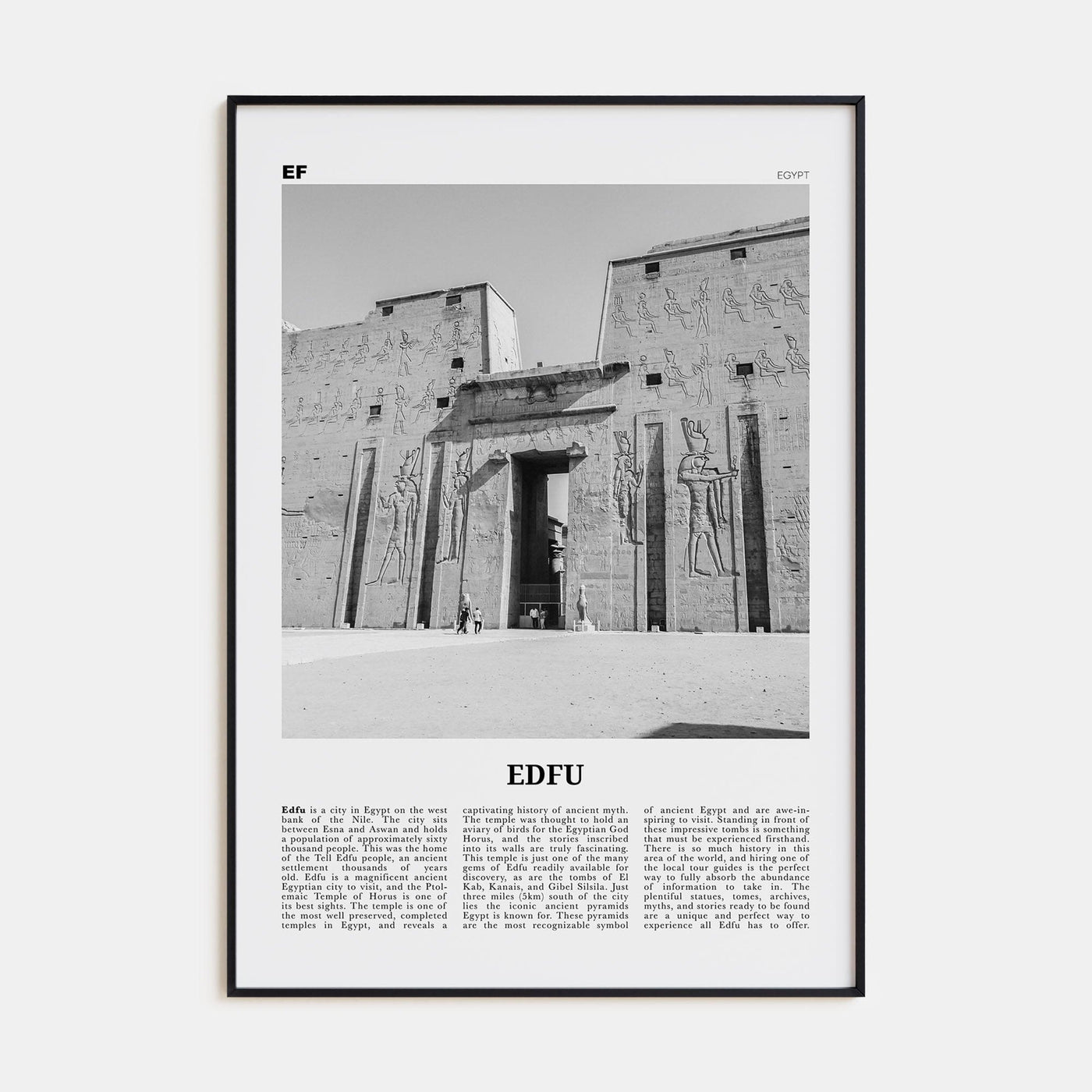 Edfu Poster None / 8x12 in Nbourhood Travel B&W Poster