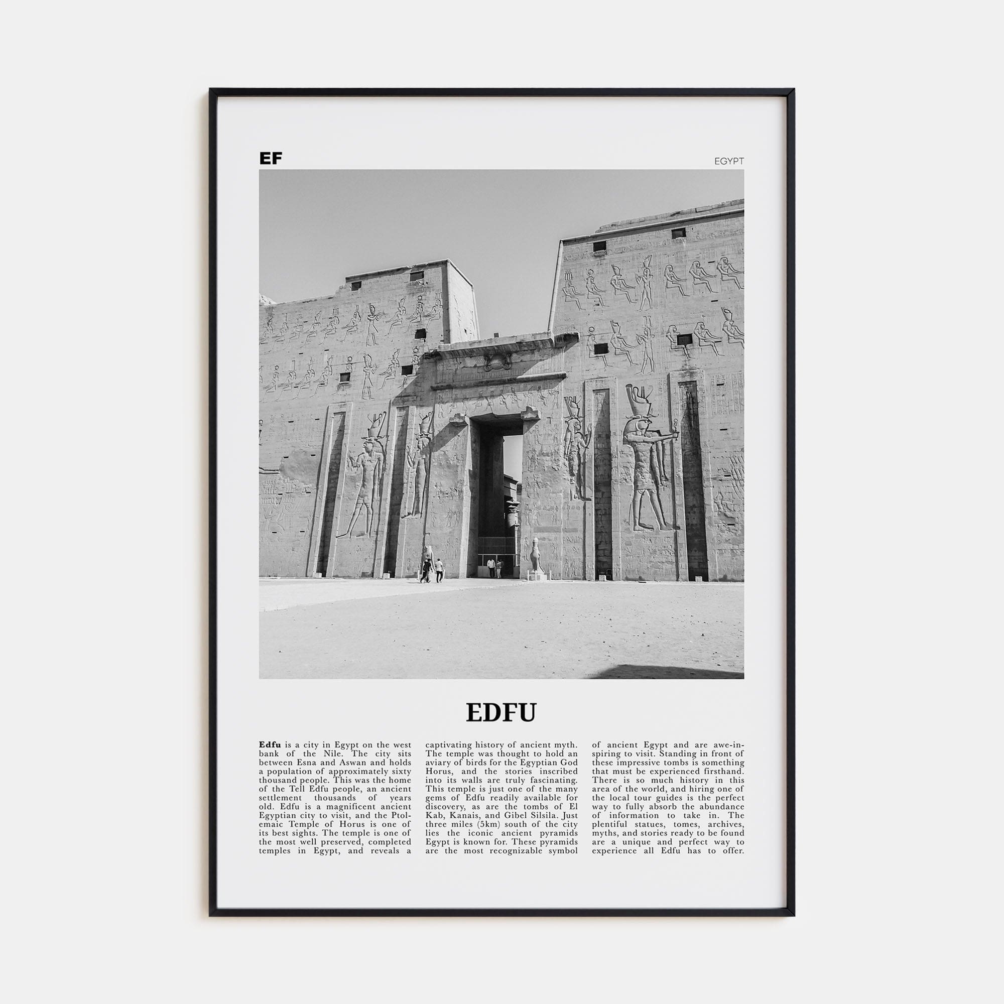 Edfu Poster None / 8x12 in Nbourhood Travel B&W Poster