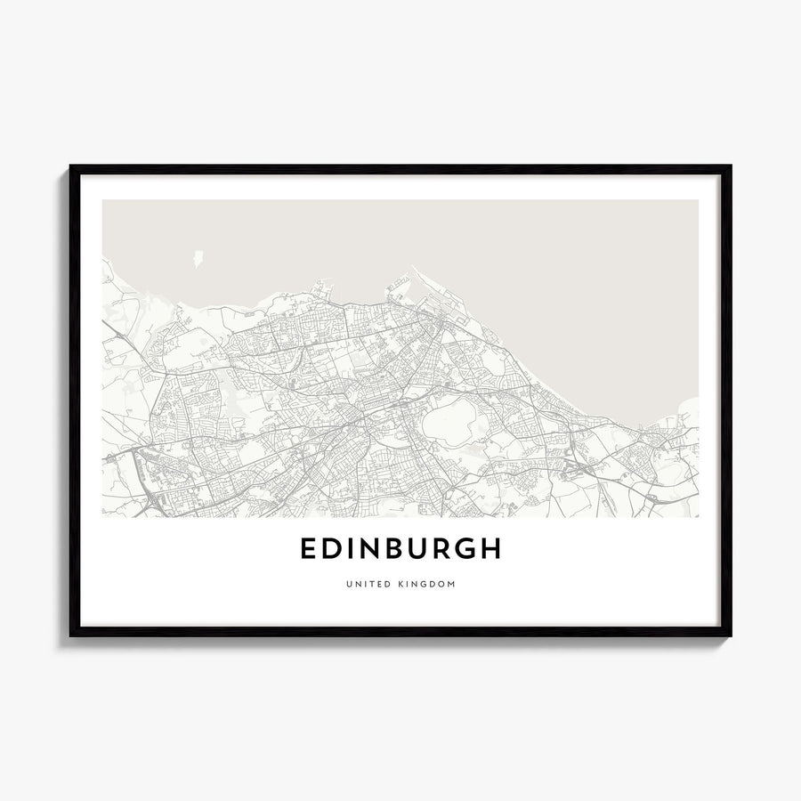 Edinburgh Map Poster, framed poster mockup