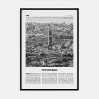 Edinburgh No 2 Poster Black Wood / 8x12 in Nbourhood Travel B&W Poster