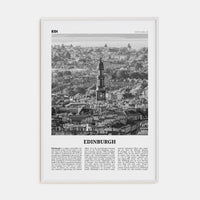 Edinburgh No 2 Poster White Wood / 8x12 in Nbourhood Travel B&W Poster