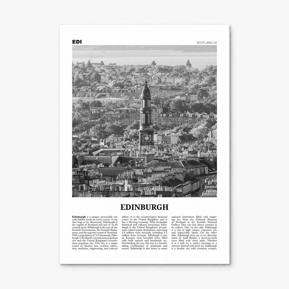 Edinburgh Newspaper No 2 Poster, print only (unframed)