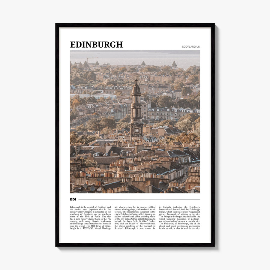Edinburgh Travel Poster, framed poster mockup