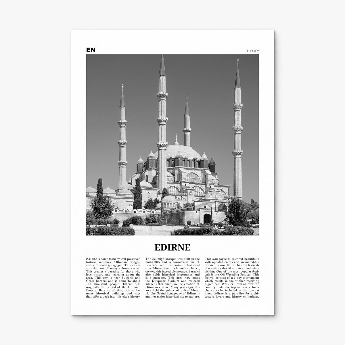 Edirne Newspaper Poster, print only (unframed)
