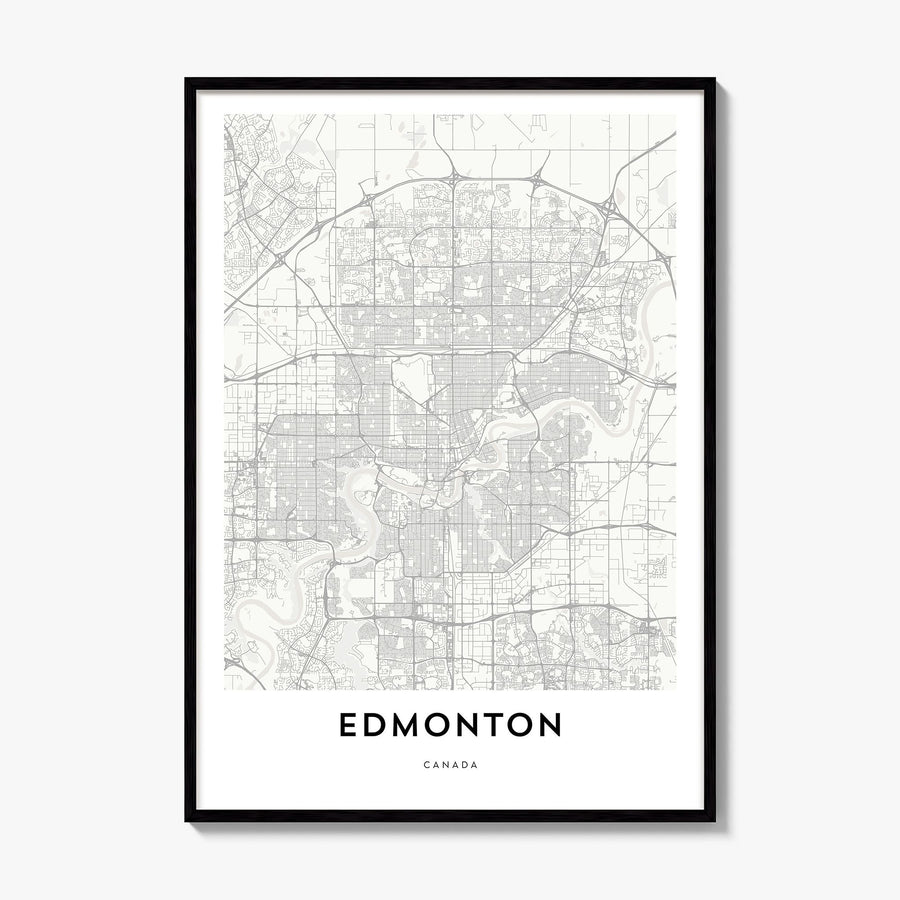 Edmonton Map Poster, framed poster mockup