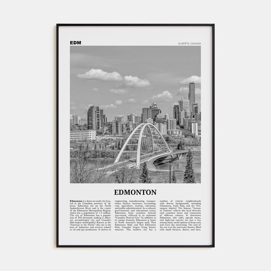 Edmonton No 1 Poster None / 8x12 in Nbourhood Travel B&W Poster