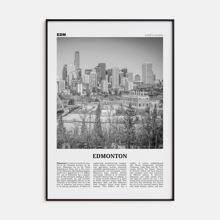 Edmonton No 2 Poster None / 8x12 in Nbourhood Travel B&W Poster