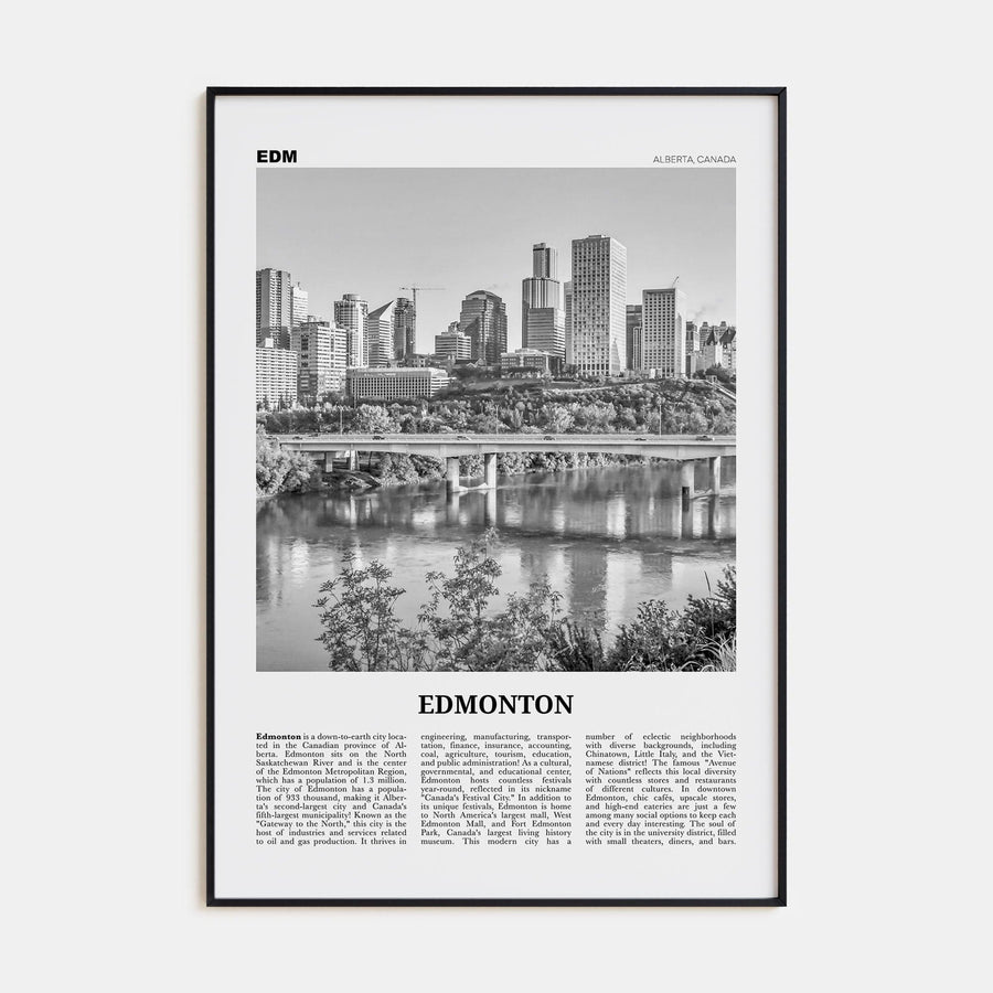 Edmonton No 3 Poster None / 8x12 in Nbourhood Travel B&W Poster