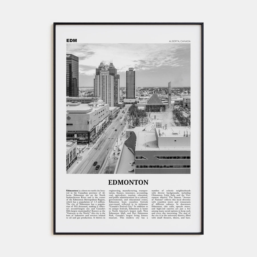 Edmonton No 4 Poster None / 8x12 in Nbourhood Travel B&W Poster