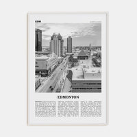 Edmonton No 4 Poster White Wood / 8x12 in Nbourhood Travel B&W Poster