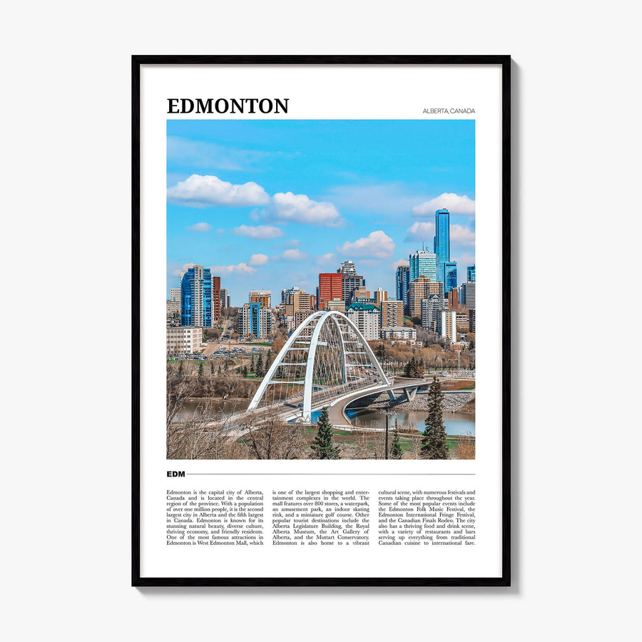 Edmonton Travel No 1 Poster, framed poster mockup