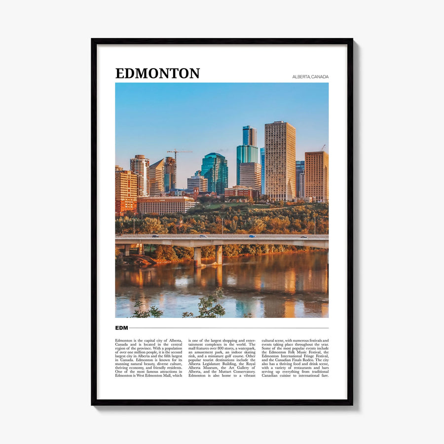 Edmonton Travel No 2 Poster, framed poster mockup