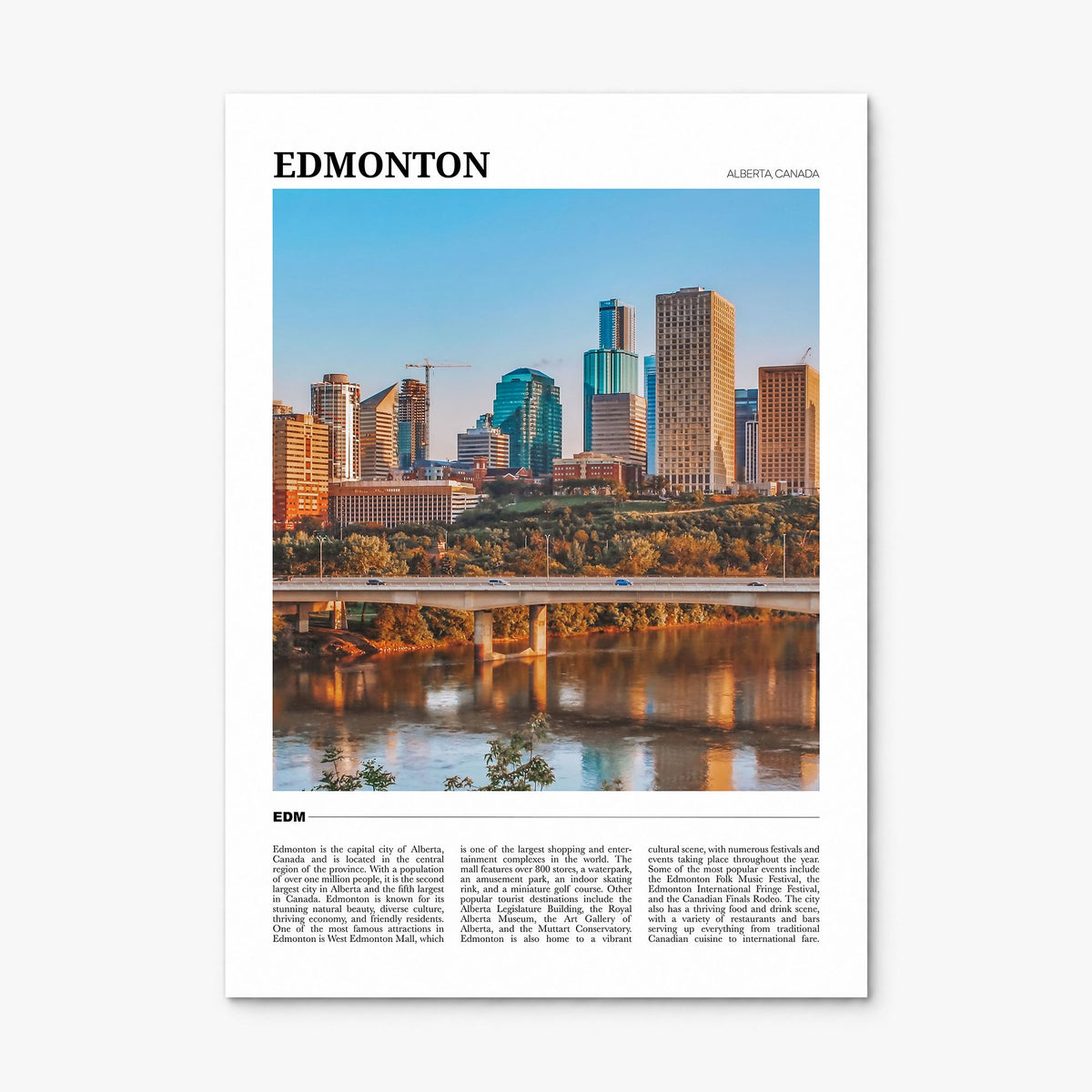 Edmonton Travel No 2 Poster, print only (unframed)