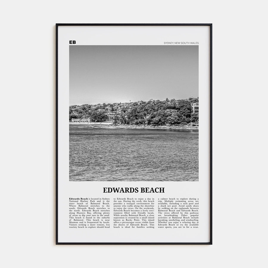 Edwards Beach Poster None / 8x12 in Nbourhood Travel B&W Poster