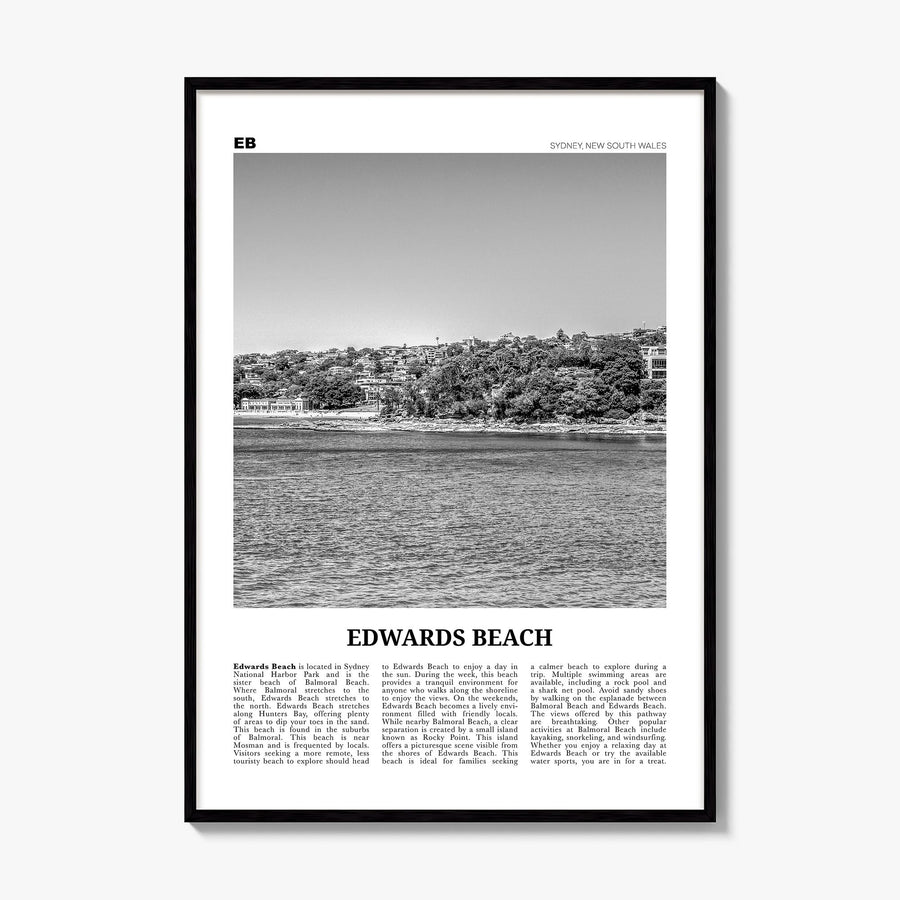 Edwards Beach Newspaper Poster, framed poster mockup