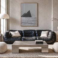 Egypt black & white photo poster of Africa – vertical wall art in natural wood frame, hanging on wall