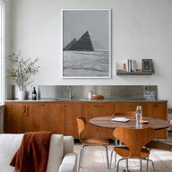 Egypt black & white photo poster of Africa – vertical wall art in white wood frame, hanging on wall