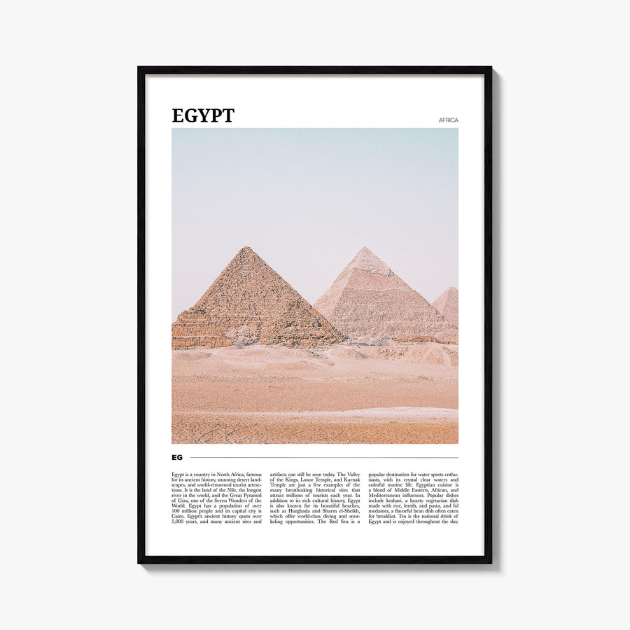 Egypt colorful travel poster of Africa – vertical wall art, unframed print shown in interior mockup