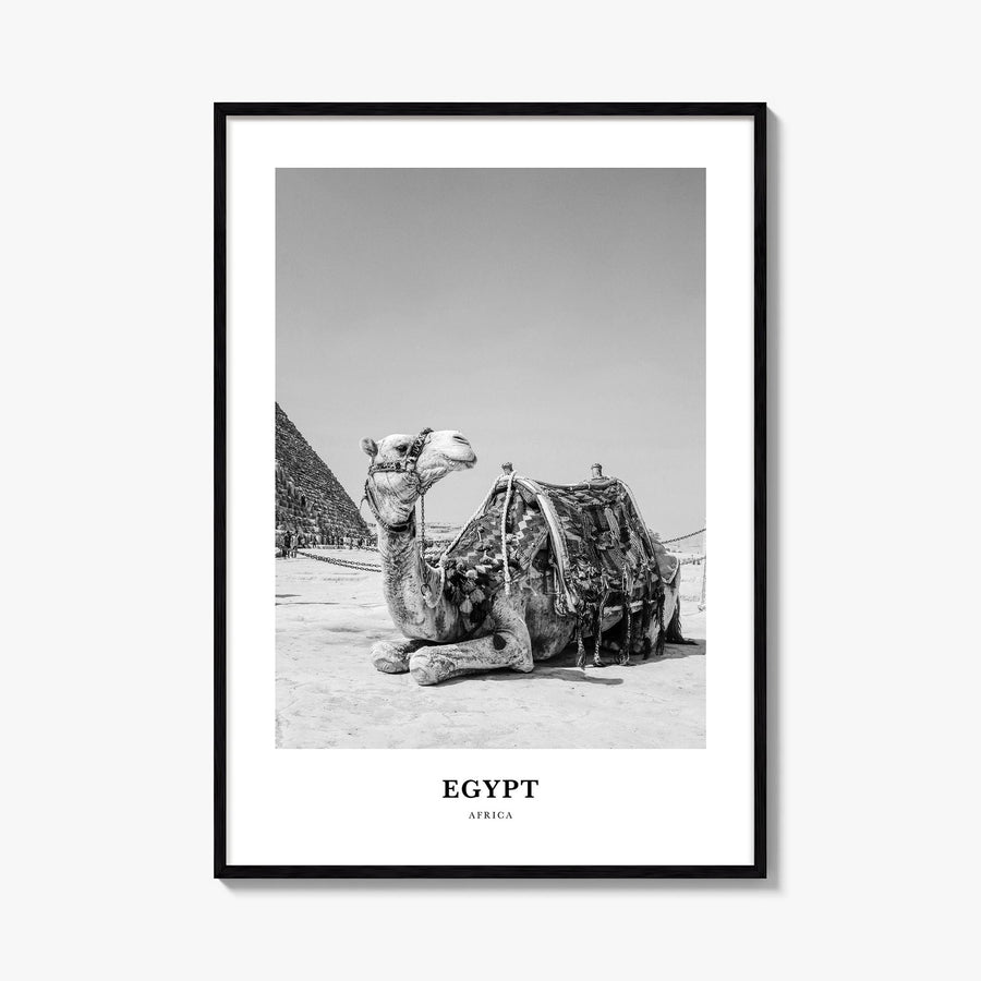 Egypt no. 1 black & white classic poster of Africa – vertical wall art, unframed print shown in interior mockup