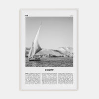 Egypt No 1 Poster White Wood / 8x12 in Nbourhood Travel B&W Poster