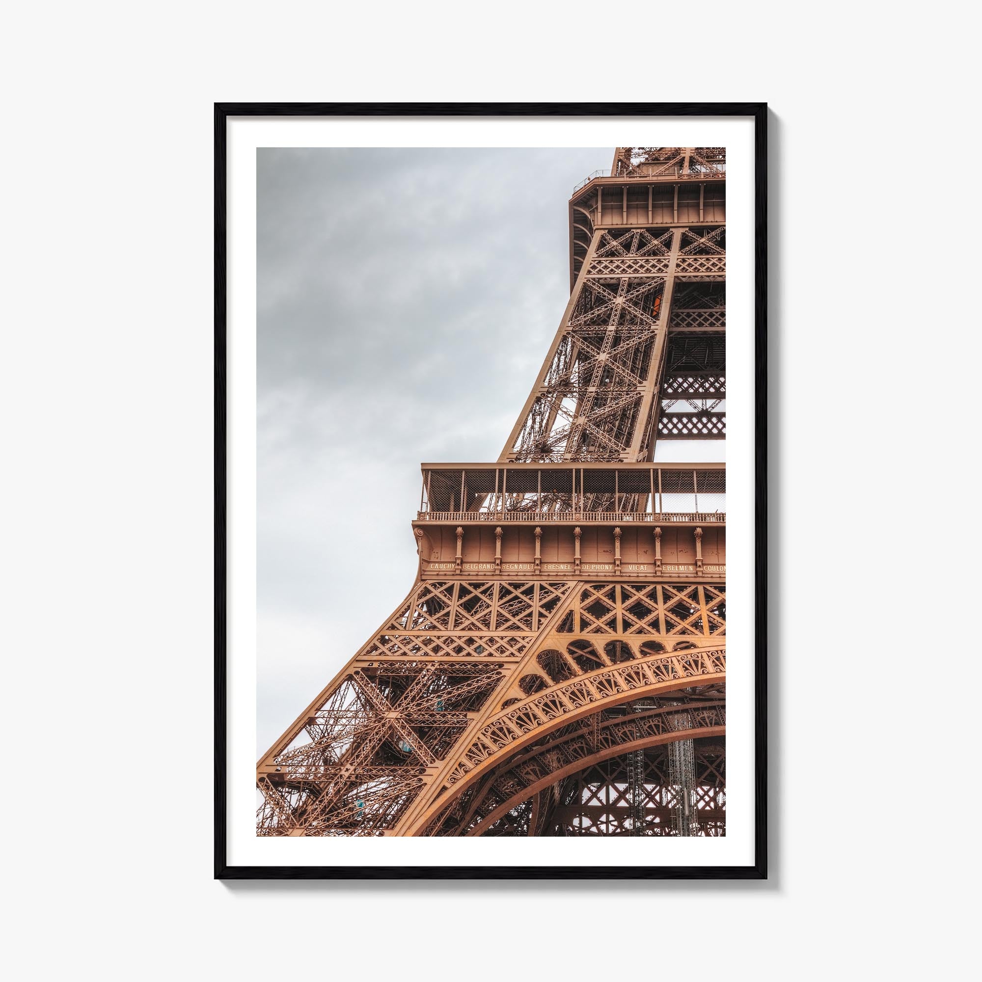 Eiffel Tower no. 1 colorful photo poster of France – vertical wall art, unframed print shown in interior mockup