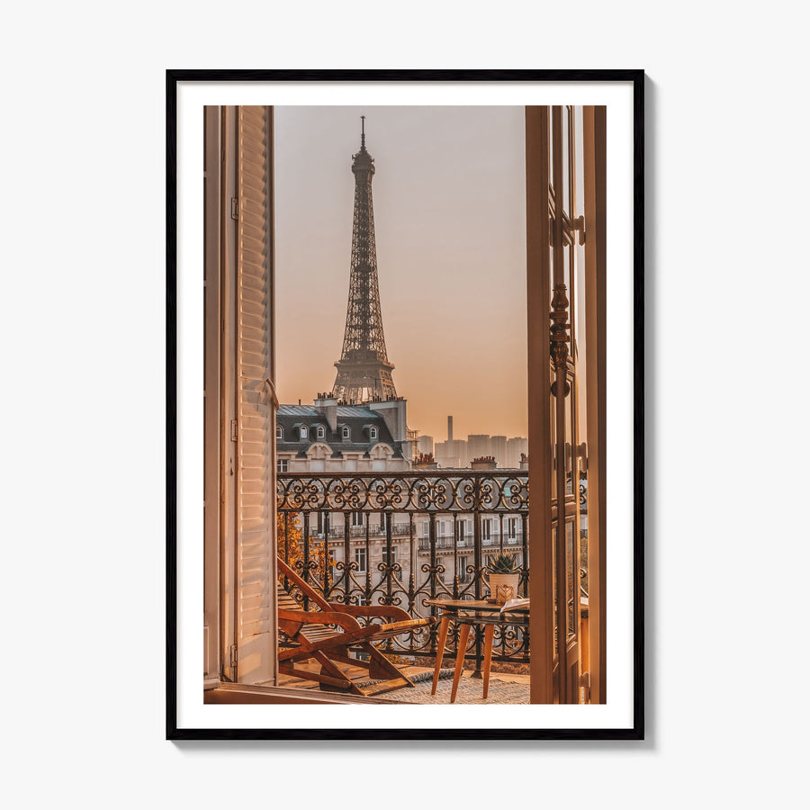 Eiffel Tower Photo No 2 Poster, framed poster mockup, white border