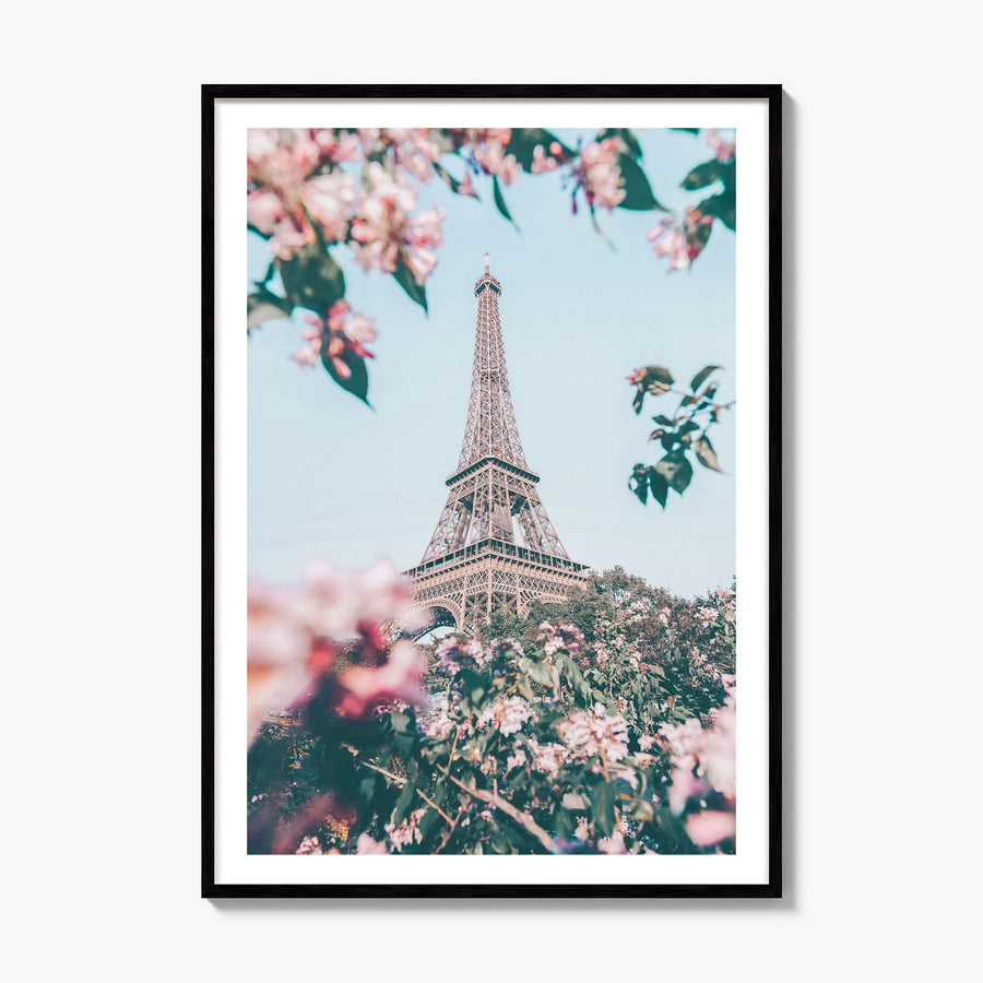 Eiffel Tower Photo No 3 Poster, framed poster mockup, white border
