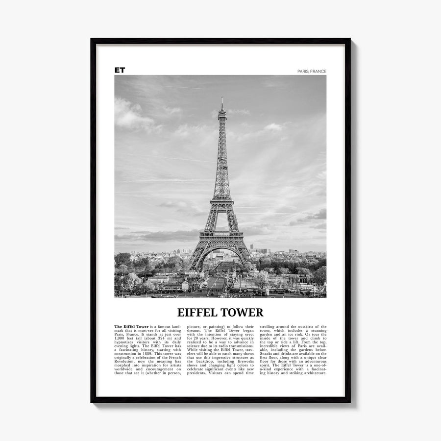 Eiffel Tower Newspaper Poster, framed poster mockup