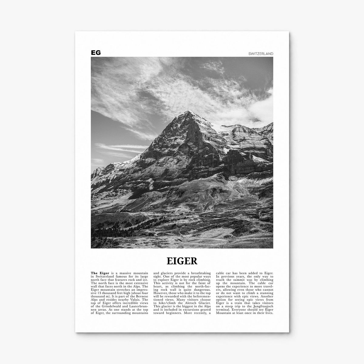 Eiger Newspaper Poster, print only (unframed)