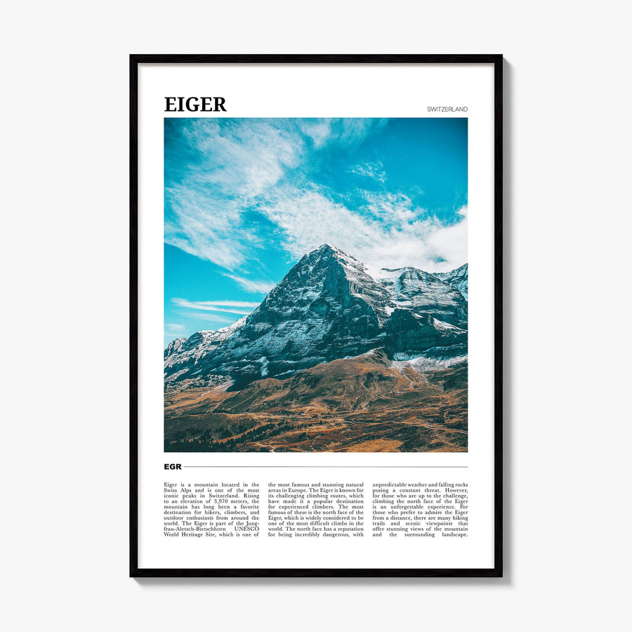 Eiger Travel Poster, framed poster mockup