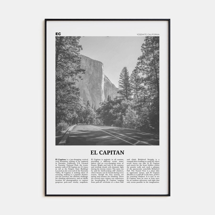 El Capitan Poster None / 8x12 in Nbourhood Travel B&W Poster