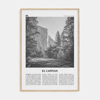 El Capitan Poster Natural Wood / 8x12 in Nbourhood Travel B&W Poster