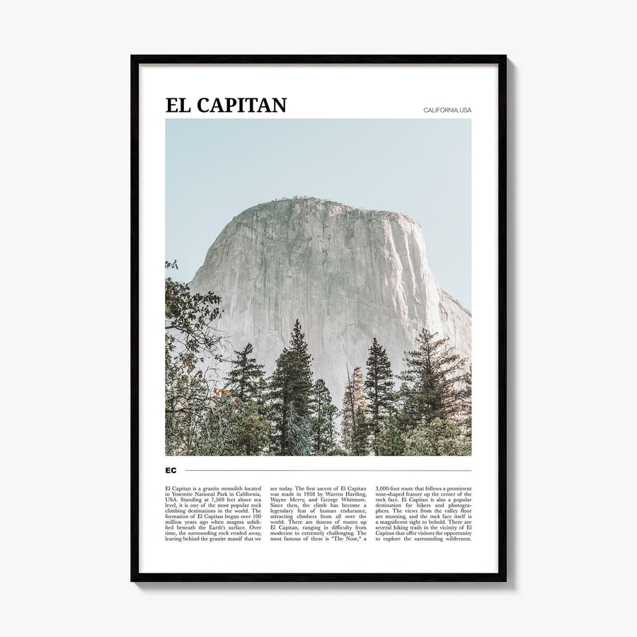 El Capitan Travel Poster, framed poster mockup