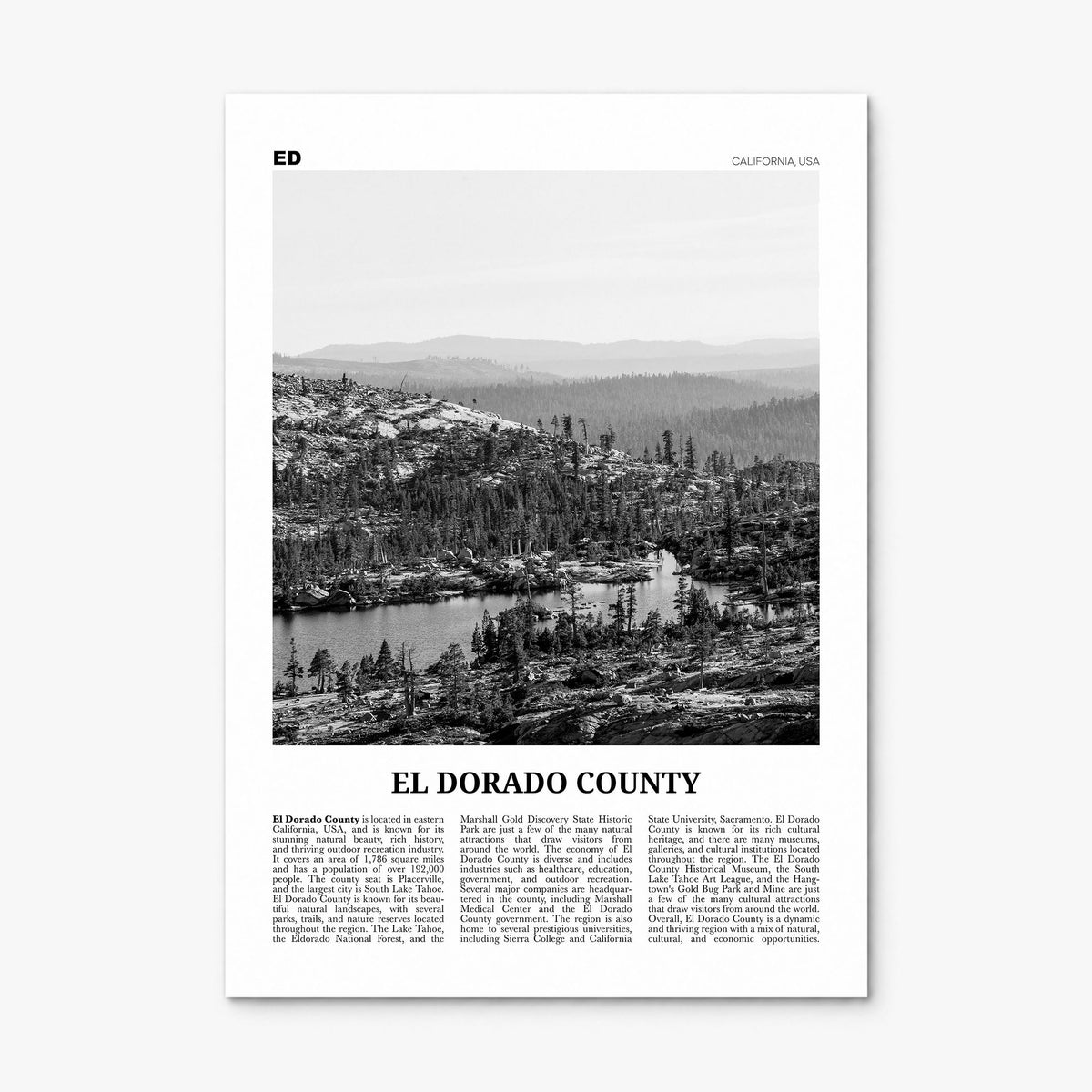 El Dorado County Newspaper Poster, print only (unframed)
