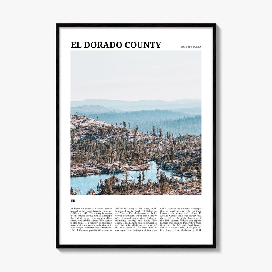 El Dorado County Travel Poster, framed poster mockup