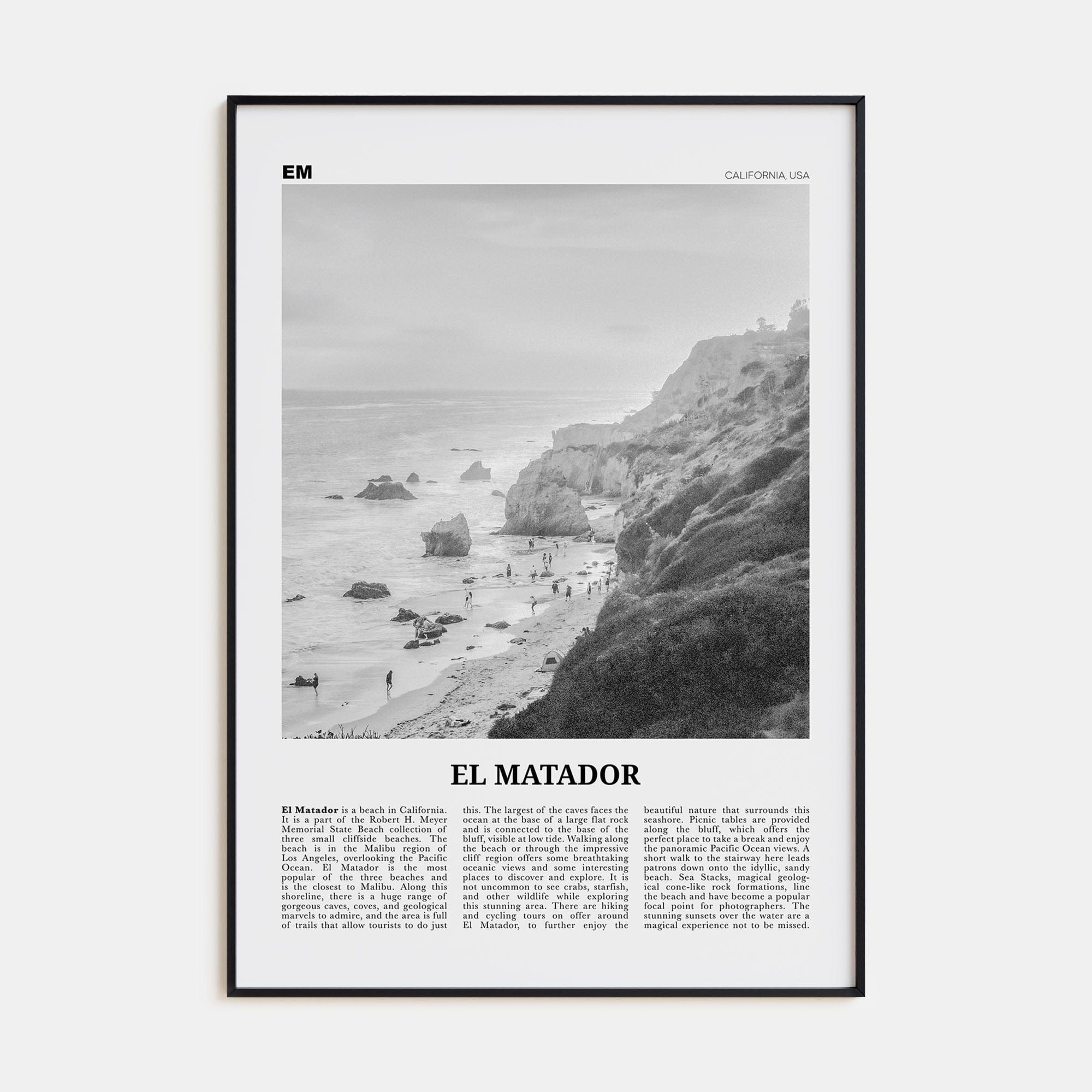 El Matador Poster None / 8x12 in Nbourhood Travel B&W Poster