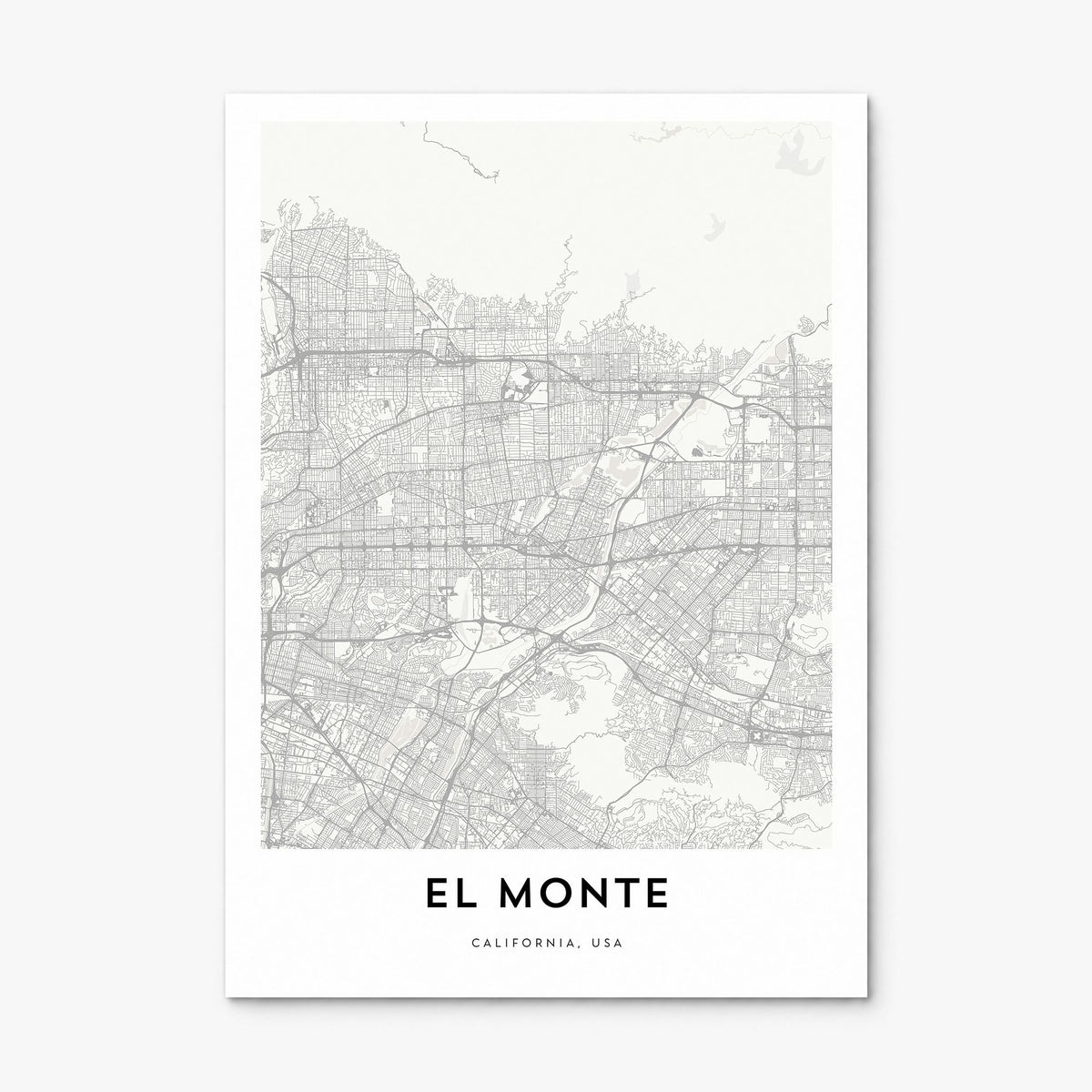 El Monte Map Poster, print only (unframed)