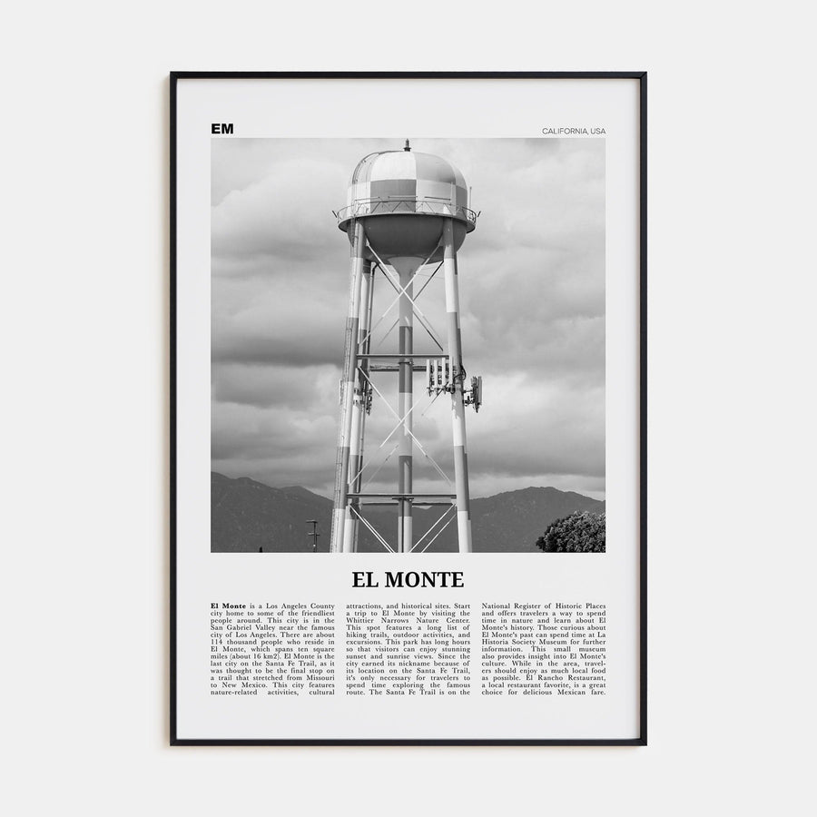 El Monte No 2 Poster None / 8x12 in Nbourhood Travel B&W Poster