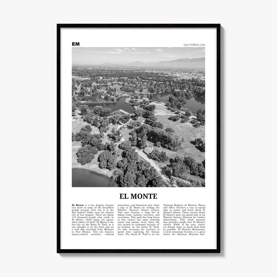 El Monte Newspaper No 1 Poster, framed poster mockup