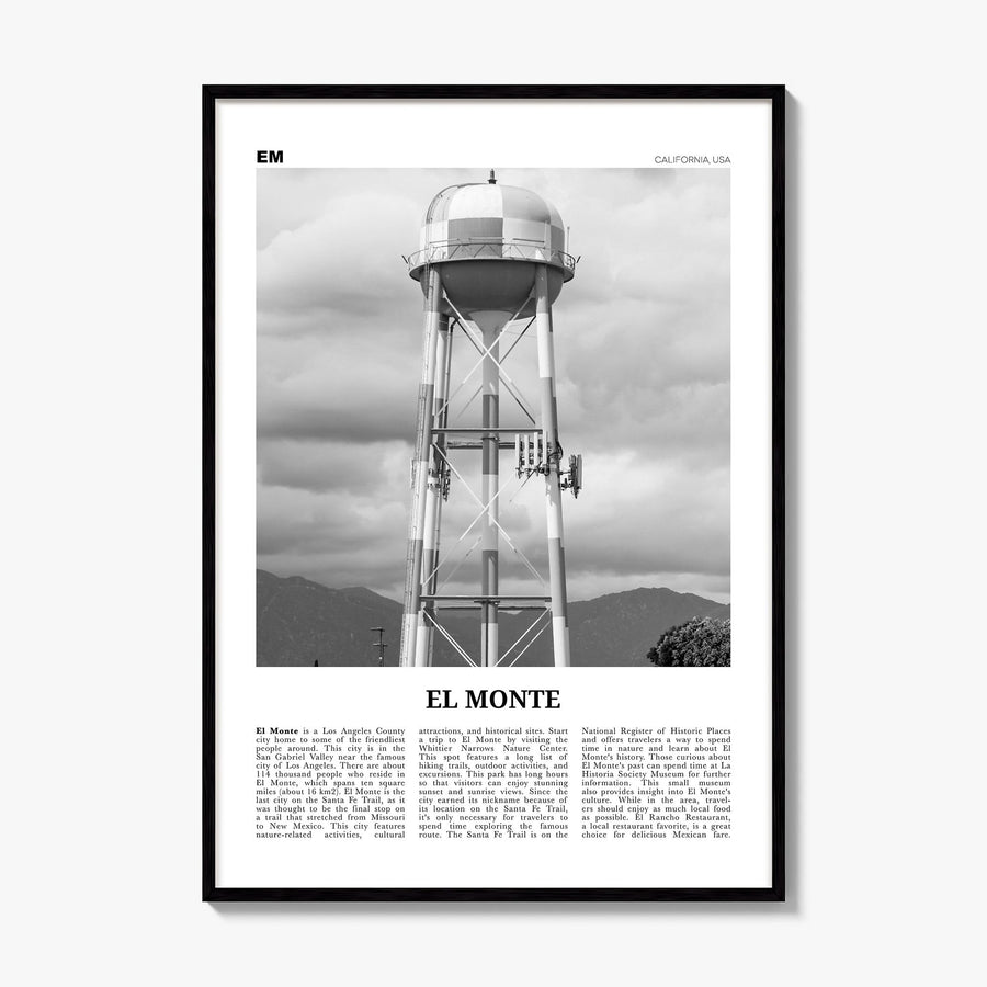 El Monte Newspaper No 2 Poster, framed poster mockup